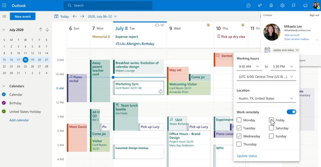 Microsoft Outlook Calendar