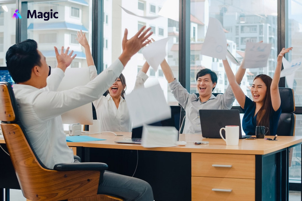 celebrating business success