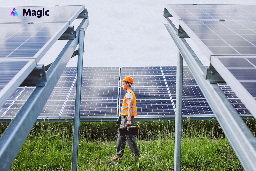 solar panel worker